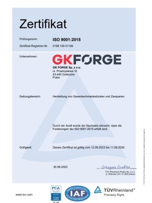 Certyfikat ISO 9001-2015